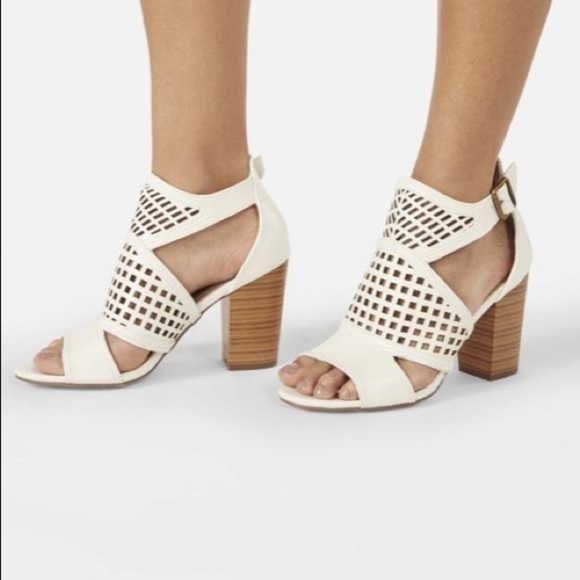 JustFab Shoes - Justfab Crush On Me Caged Heel Sandal In White Size 10